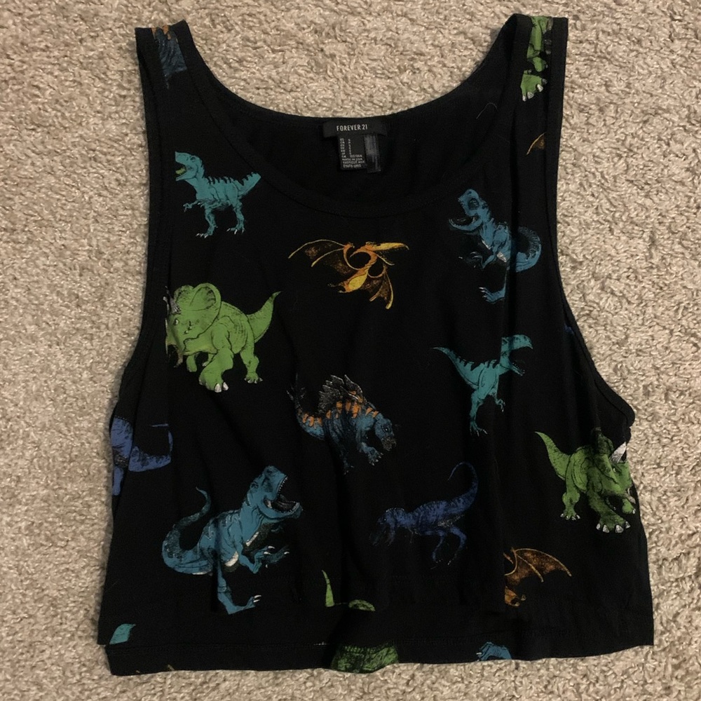 Forever21 Dino Crop Tank- sz S